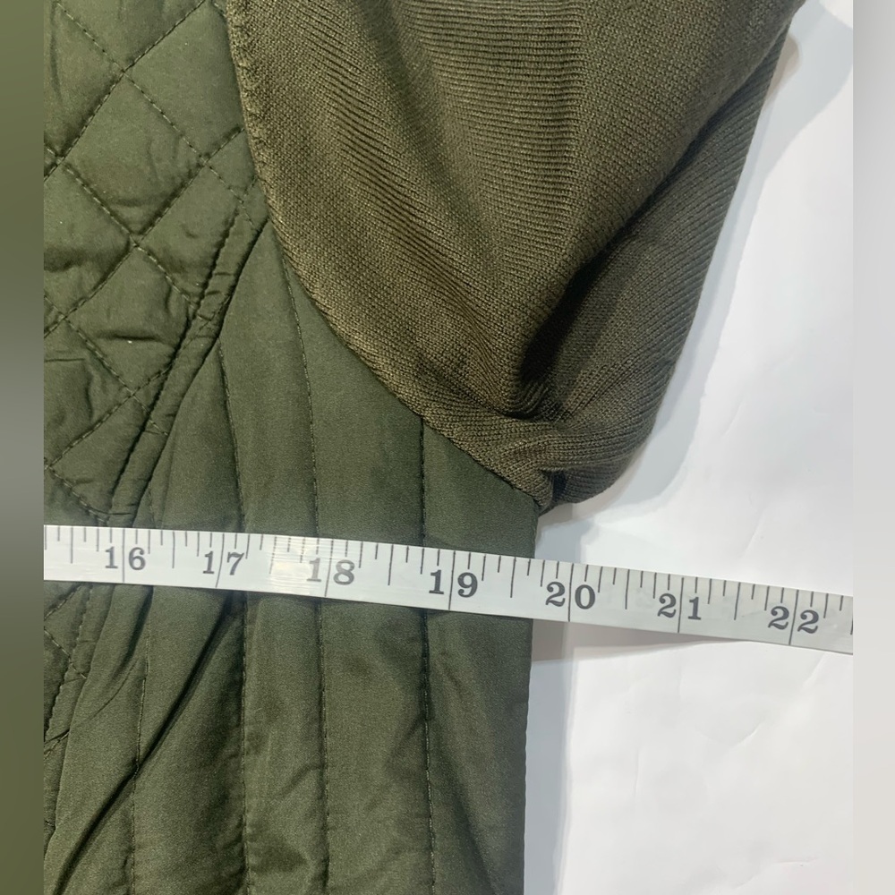 Linea By Louis Dell’Olio Olive Green Quilted women’s sweater Jacket Size 8 - Picture 5 of 9